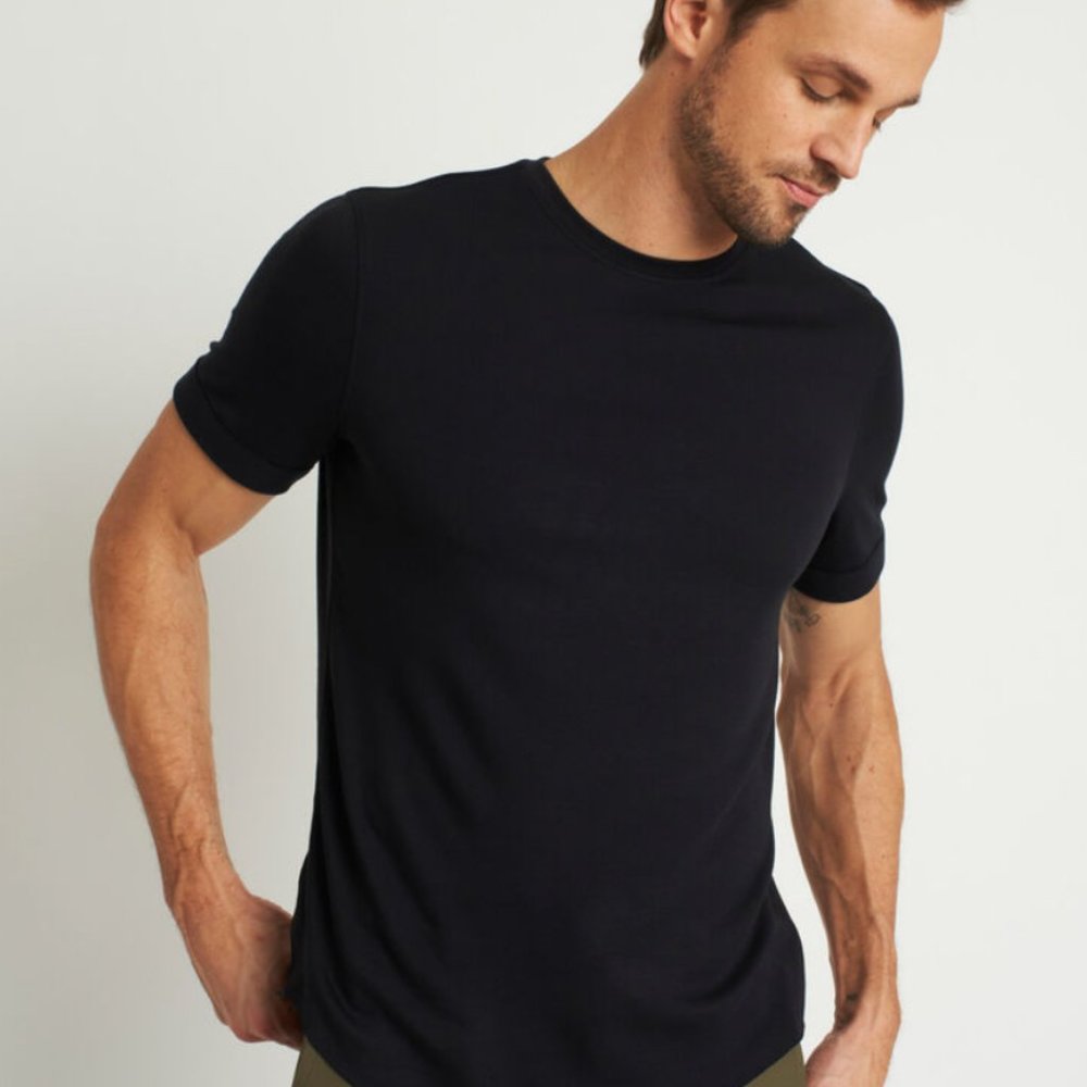 Kit and Ace Brushed Crewneck Tee Black XS